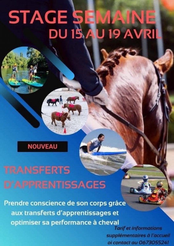 stages d'équitation vacances de Pâques à Biscarrosse 